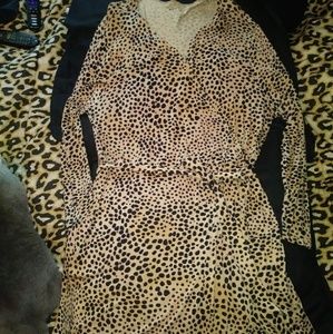 Ava and Viv Slinky Leopard Wrap Dress 2X